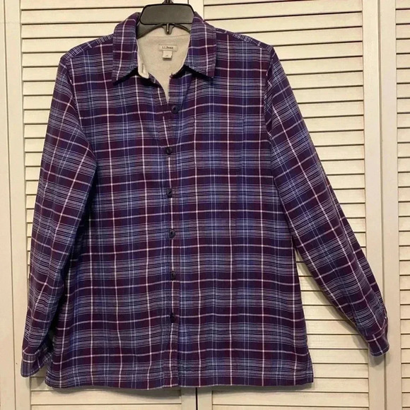 L.L. Bean Plaid Flannel Line Shirt Size S - Picture 1 of 8